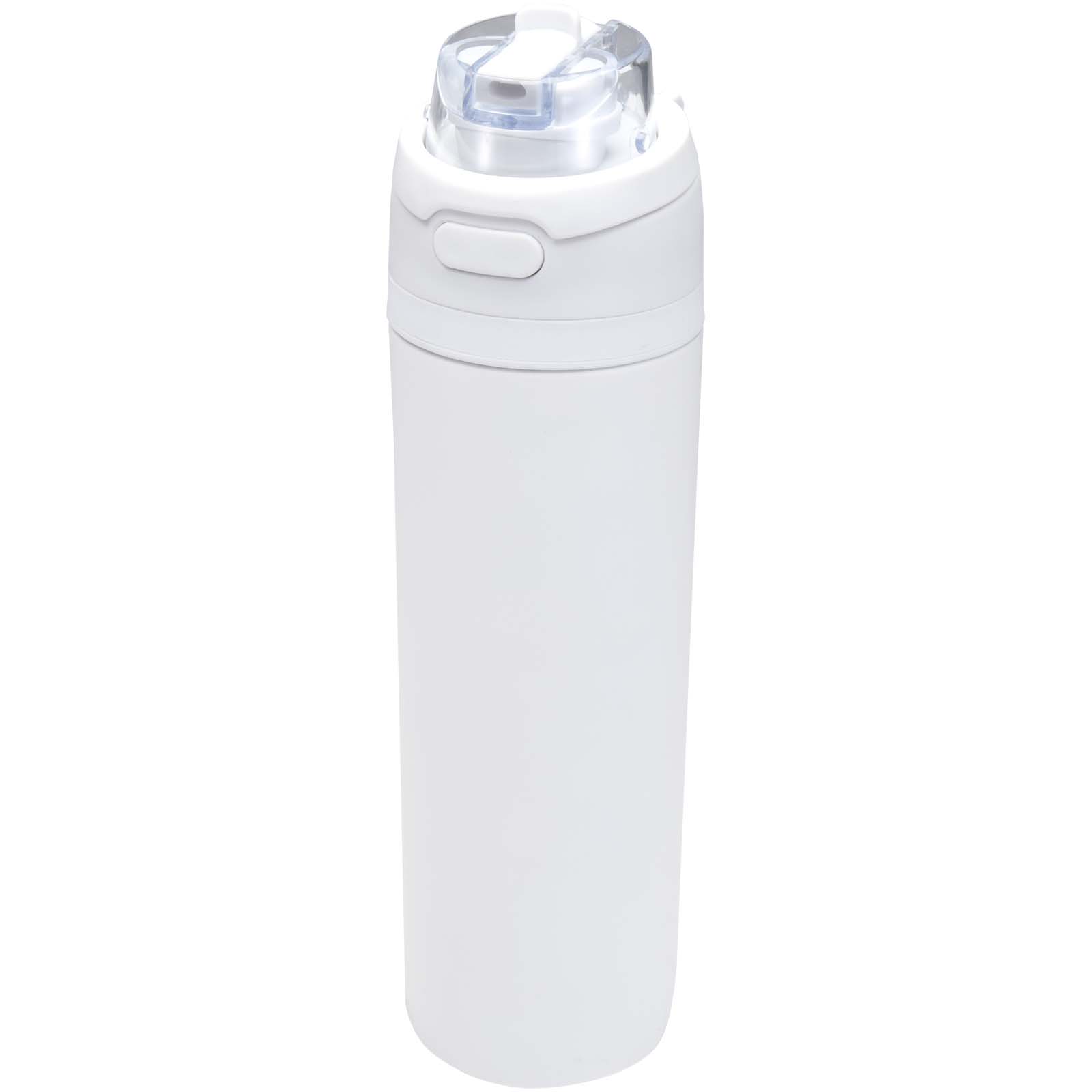 Theron 800 ml RCS recycled single wall stainless steel water bottle with dual function lid