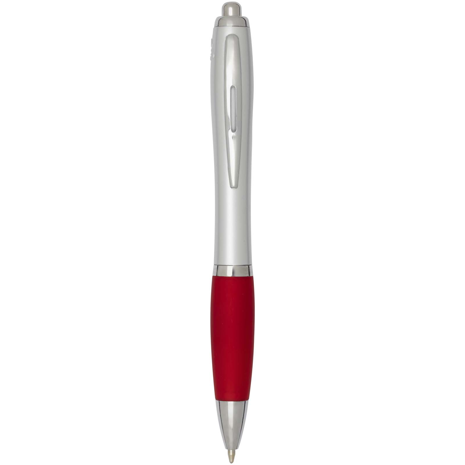 Nash RCS recycled plastic ballpoint pen with silver barrel and coloured grip (black ink)