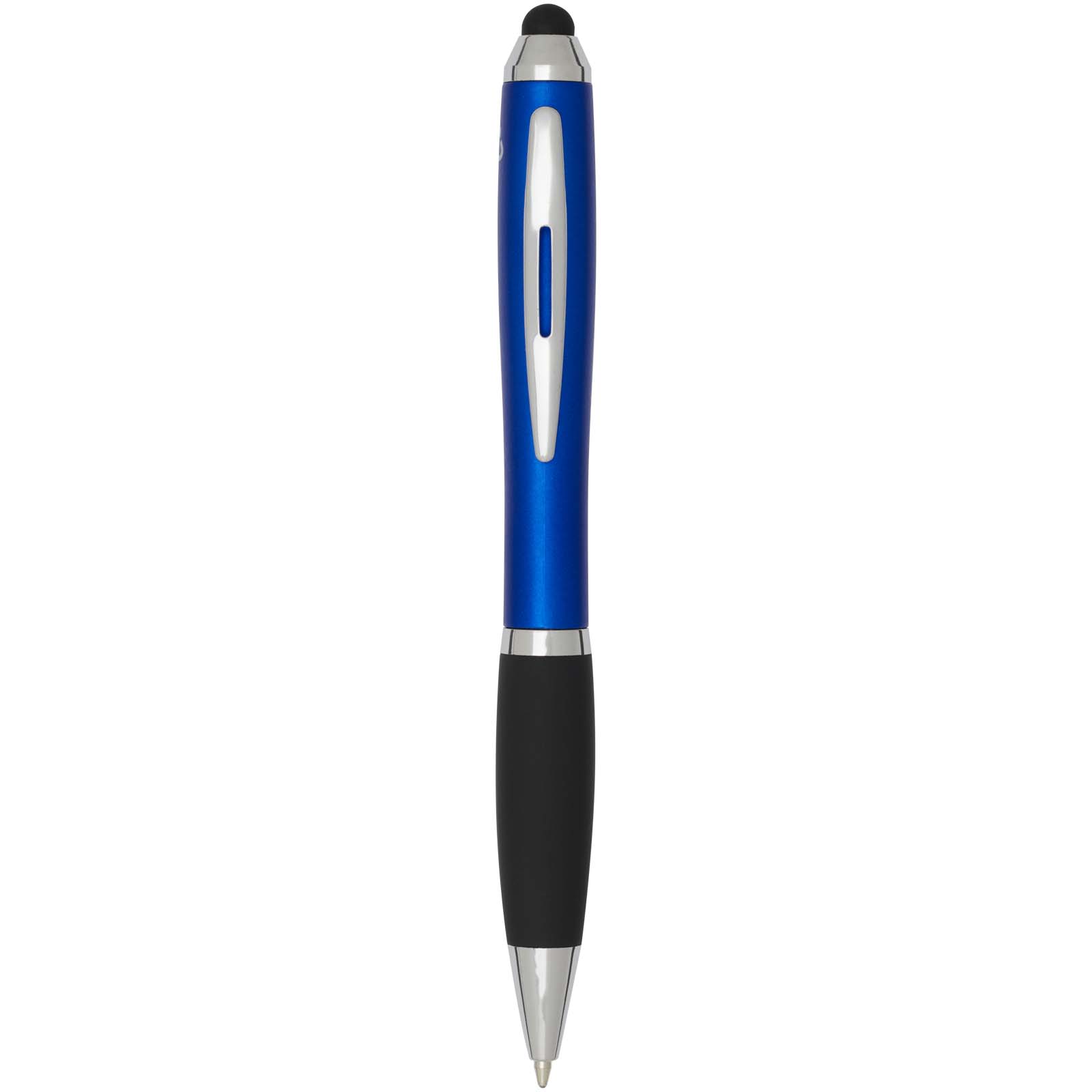Nash RCS recycled plastic stylus ballpoint pen with coloured barrel and black grip (black ink)