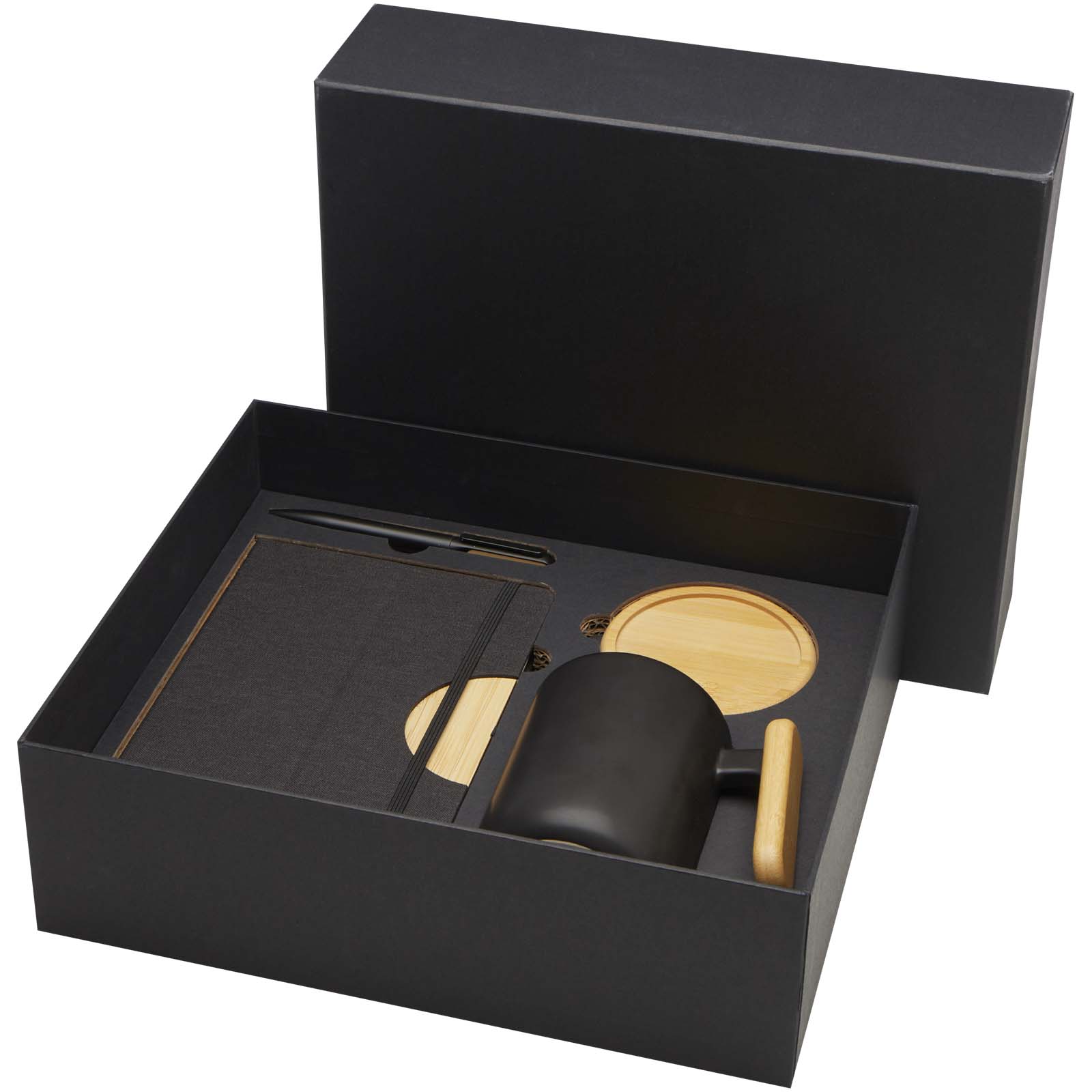 Laura A5 hard cover notebook and ballpoint pen gift set (black ink)