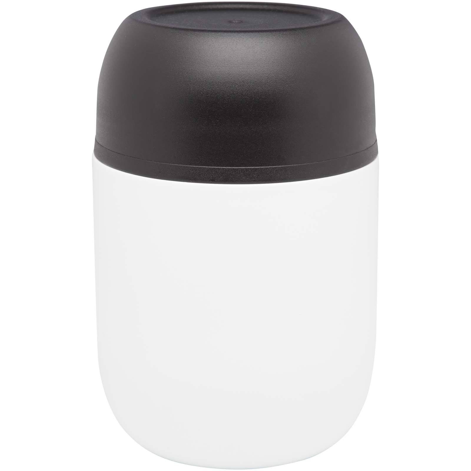 Supo 480 ml double-walled recycled stainless steel lunch pot with foldable spoon