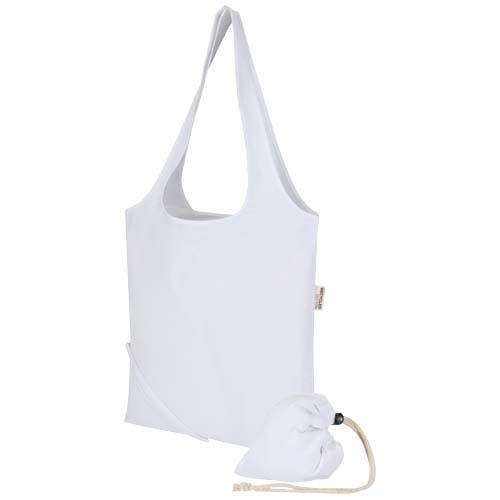 Madras Blend 140 g/m² GRS recycled foldable cotton tote bag 7L